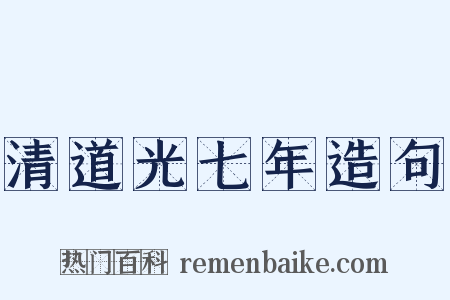 清道光七年造句是什么意思的图片